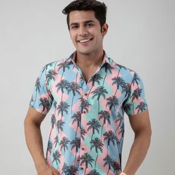 Firangi Yarn Men Pink Floral Printed Casual Shirt-image-28