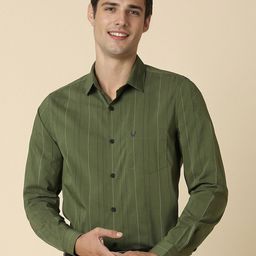 Allen Solly Slim Fit Vertical Striped Spread Collar Formal Shirt-image-61
