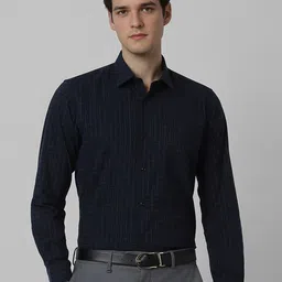 Peter England Men Spread Collar Gingham Checked Cotton Formal Shirt-image-96