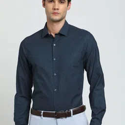 Turtle Men Micro Ditsy Spread Collar Pure Cotton Formal Shirt-image-85