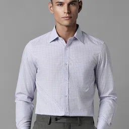 Louis Philippe Men Pure Cotton Spread Collar Opaque Checked Formal Shirt-picture-33