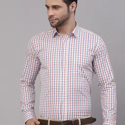 Style Quotient Smart Opaque Grid Tattersall Checked Cotton Formal Shirt-41