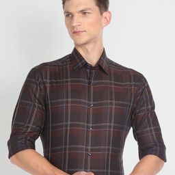 Arrow Checked Classic Cotton Twill Formal Shirt-image-12