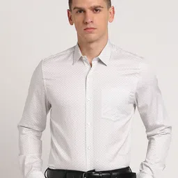 Turtle Printed Spread Collar Long Sleeves Cotton Formal Shirt-image-31