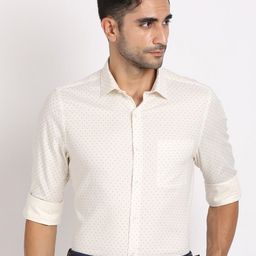 Turtle Standard Slim Fit Spread Collar Cotton Formal Shirt-image-55