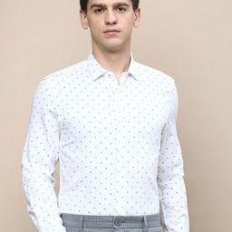INVICTUS Standard Slim Fit Opaque Micro Ditsy Printed Cotton Casual Shirt-picture-17