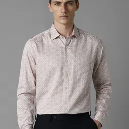 Louis Philippe Men Spread Collar Abstract Printed Cotton Slim Fit Formal Shirt-image-25