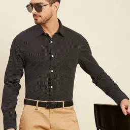 INVICTUS Original Slim Fit Micro Ditsy Printed Pure Cotton Formal Shirt-image-30
