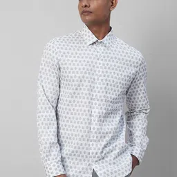 Turtle Printed Classic Slim Fit Pure Cotton Formal Shirt-image-81