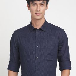 Turtle Men Micro Ditsy Printed Spread Collar Pure Cotton Formal Shirt-image-74