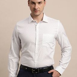 Turtle Men Micro Ditsy Printed Spread Collar Pure Cotton Formal Shirt-image-109