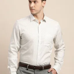 Turtle Men Micro Ditsy Printed Spread Collar Formal Shirt-image-20