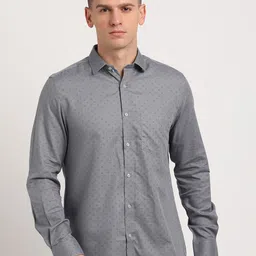 Turtle Men Micro Disty Printed Spread Collar Formal Shirt-image-53