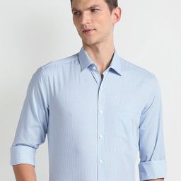 Arrow Micro Checks Opaque Twill Cotton Slim Fit Formal Shirt-picture-21