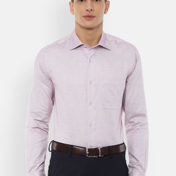 Louis Philippe Men Purple Micro Checks Checked Pure Cotton Formal Shirt-image-4