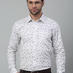 MUTAQINOTI Comfort Floral Printed Opaque Cotton Formal Shirt-picture-27