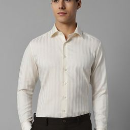 Louis Philippe Slim Fit Vertical Striped Pure Cotton Formal Shirt-image-74