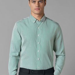 Luxure by Louis Philippe Slim Fit Striped Cotton Formal Shirt-picture-6