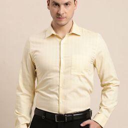 Turtle Men Striped Spread Collar Pure Cotton Formal Shirt-image-23