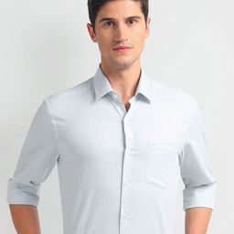 Arrow Slim Fit Micro Checks Twill Pure Cotton Formal Shirt-image-58
