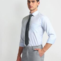 Arrow Vertical Stripes Slim Fit Spread Collar Long Sleeves Cotton Autopress Formal Shirt-image-28