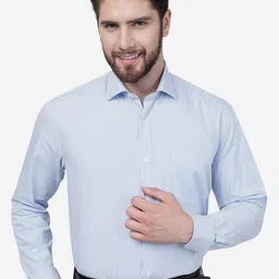 JADE BLUE Striped Spread Collar Slim Fit Cotton Casual Shirt-image-100