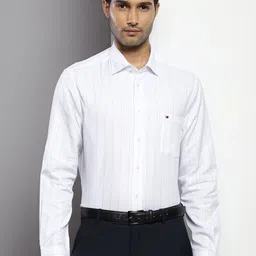 Tommy Hilfiger Striped Long Sleeves Pure Cotton Formal Shirt-picture-27