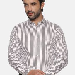 THE FORMAL CLUB Relaxed Vertical Striped Cotton Formal Shirt-image-29