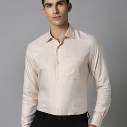 Louis Philippe Permapress Classic Fit Textured Pure Cotton Opaque Wrinkle Free Formal Shirt-image-38