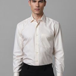Luxure by Louis Philippe Spread Collar Abstract Printed Cotton Classic Fit Formal Shirt-image-63