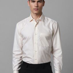 Luxure by Louis Philippe Spread Collar Abstract Printed Cotton Classic Fit Formal Shirt-image-62