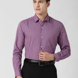 Peter England Men Purple Formal Shirt-image-12