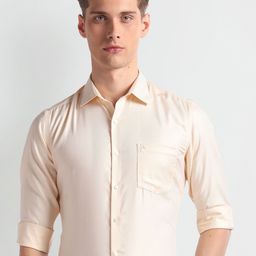 Arrow Auto Press Slim Fit Spread Collar Long Sleeves Cotton Autopress Formal Shirt-picture-31