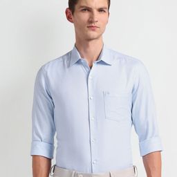 Arrow Manhattan Slim Fit Geometric Self Design Spread Collar Formal Shirt-image-85