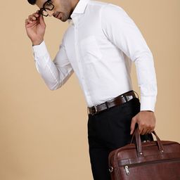 METAL Slim Fit Spread Collar Long Sleeves Cotton Formal Shirt-image-33
