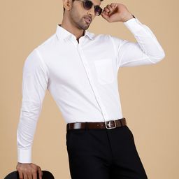 METAL Slim Fit Spread Collar Long Sleeves Cotton Formal Shirt-image-38