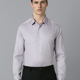 Louis Philippe Spread Collar Long Sleeves Slim Fit Self Design Micro Ditsy Formal Shirt-image-29