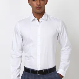 Peter England Men Spread Collar Solid Cotton Slim Fit Casual Shirt-image-95