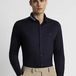 Peter England Slim Fit Opaque Cotton Formal Shirt-image-70