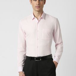 Peter England Slim Fit Spread Collar Formal Shirt-image-41