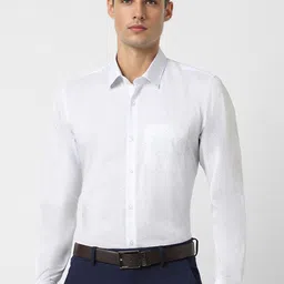 Peter England Micro Ditsy Printed Slim Fit Pure Cotton Formal Shirt-image-96