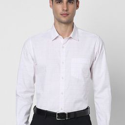 Peter England Men Slim Fit Opaque Windowpane Checked Cotton Formal Shirt-image-87