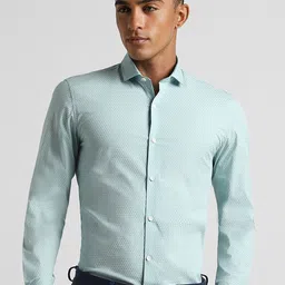 Peter England Slim Fit Opaque Cotton Formal Shirt-image-50