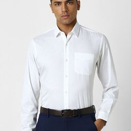 Peter England Men Pure Cotton Polka Dots Printed Slim Fit Opaque Formal Shirt-picture-7
