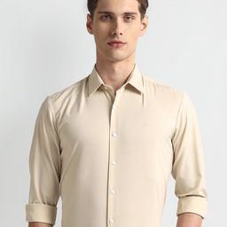 Arrow New York Slim Fit Twill Weave Formal Shirt-image-49