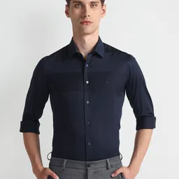 Arrow New York Slim Fit Spread Collar Pure Cotton Formal Shirt-image-96
