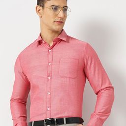 Luxe by TIGC Slim Fit Textured Self Design Cotton Formal Shirt-image-63