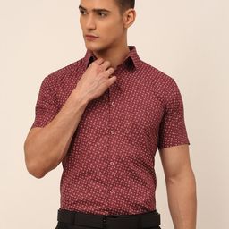 JAINISH Micro Ditsy Printed Classic Formal Pure Cotton Shirt-image-60
