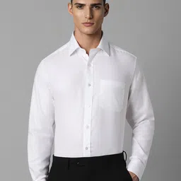 Louis Philippe Classic Fit Self Design Textured Spread Collar Cotton Formal Shirt-picture-18