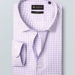 INVICTUS Men Purple & White Slim Fit Checked Sustainable Formal Shirt-image-36